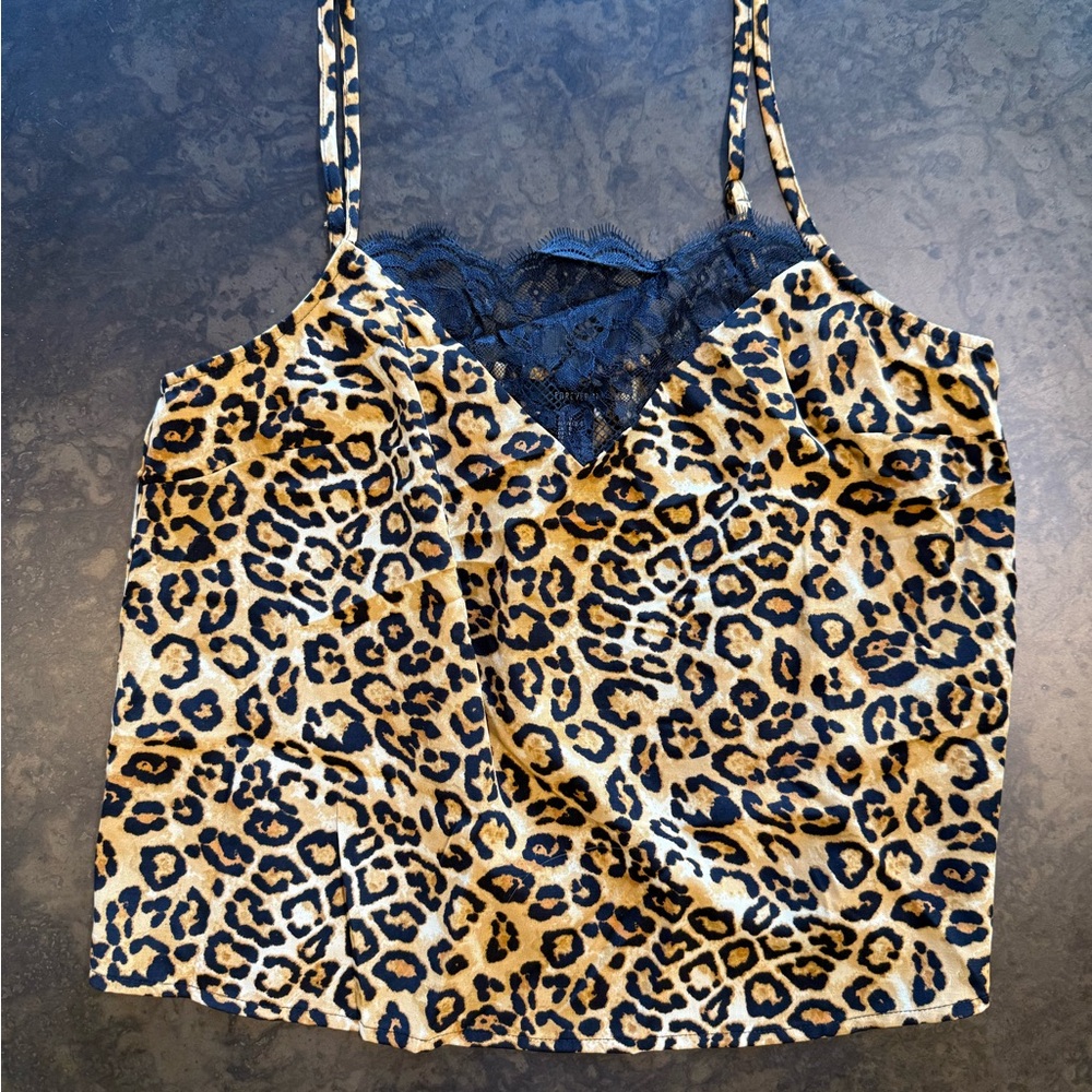 Forever 21 Leopard and Black Lace Cami